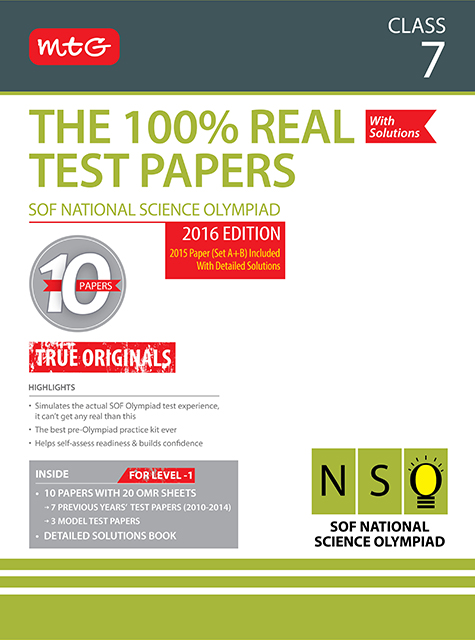 100% Real Test Papers (NSO) Class 7